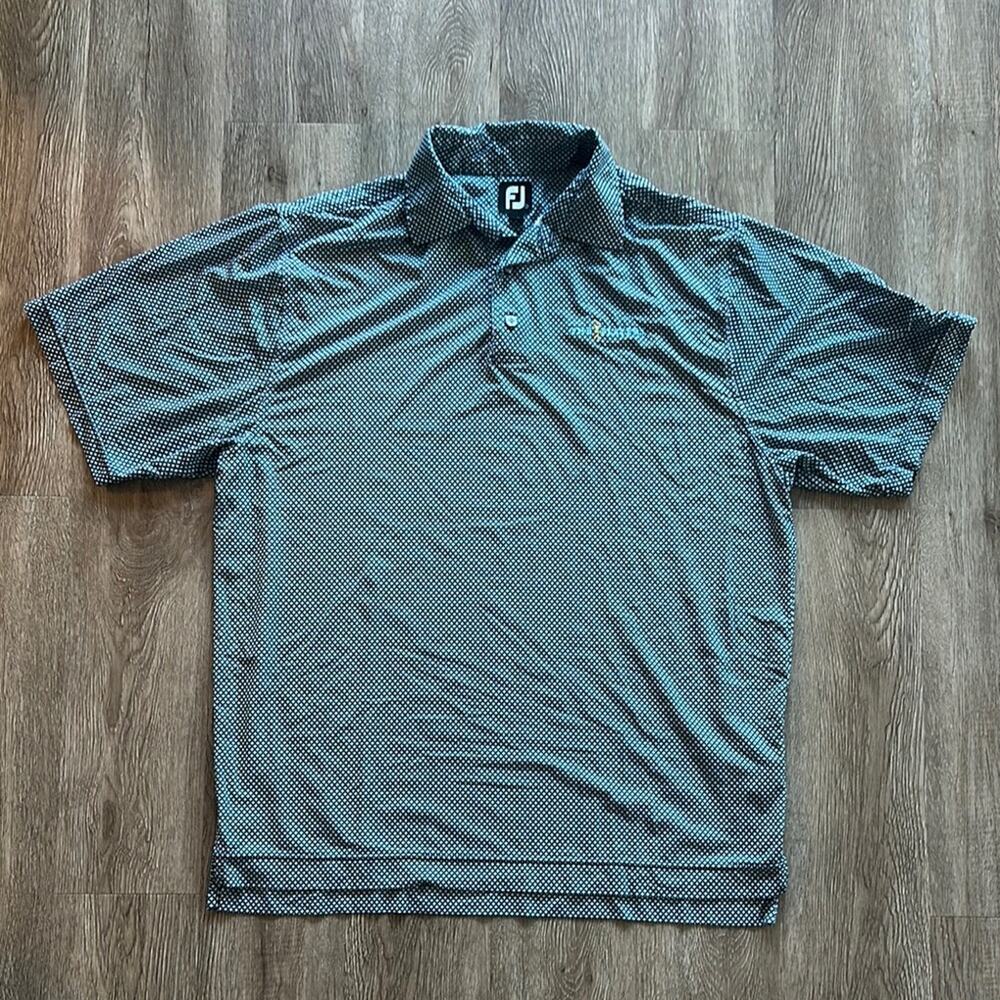 FootJoy The Players TPC Sawgrass Lisle Golf Short Sleeve Polo Blue Diamond Print